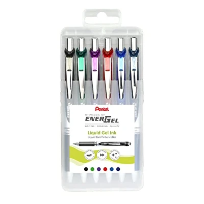 Afbeelding van Gelschrijver Pentel Energel BL77 0.4mm etui à 6 kleuren
