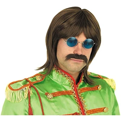 Afbeelding van Fun Shack Pruik 60 jaar voor heren, bruine herenpruik, kostuum jaren outfit carnavalskostuum volwassenen, eenheidsmaat, Bruin