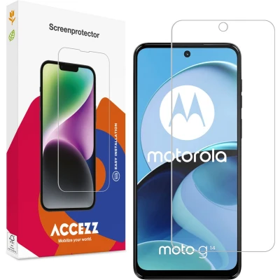 Afbeelding van Accezz Screenprotector Geschikt voor Motorola Moto G14 Gehard Glas