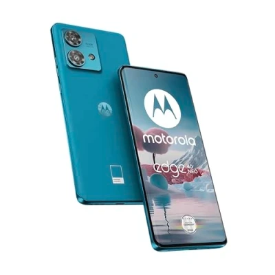 Afbeelding van Motorola Edge40 Neo Smartphone (6,55 inch FHD+ display, 50 MP camera, 12/256 GB, 5000 mAh, Android 13) Caneel Bay met beschermhoes + autoadapter