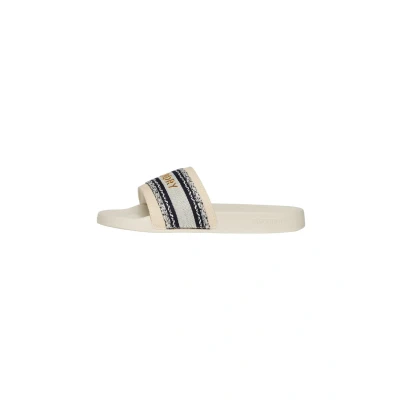 Afbeelding van Superdry Vegan Webbing Badslippers, Dames, Maat: 36 37, Natural Rubber/ textiel