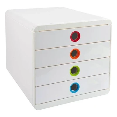 Image de Exacompta Set de tiroirs bureau Pop Box avec 4 Blanc