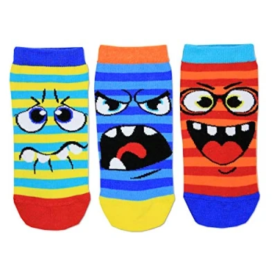 Afbeelding van United Oddsocks 3 sokken voor jongens gezichten UK 12 5,5 EUR 30,5 38,5 US 13,5 8, meerkleurig, 5,5, Meerkleurig