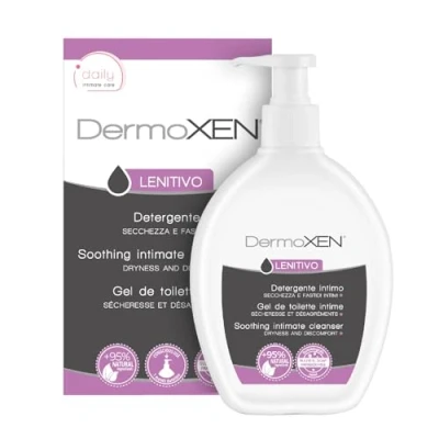 Afbeelding van Dermoxen Lenitivo intieme reiniger voor vrouwen, hydraterend en rustgevend, zachte zeep tegen droogheid jeuk, ook in de menopauze, getest nikkel, 200 ml