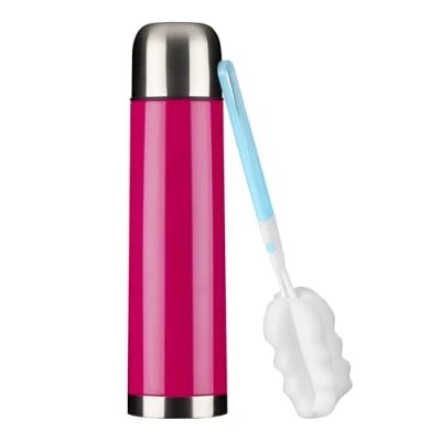 Afbeelding van GRÄWE Thermosfles, roestvrij staal, 1 liter, vacuüm geïsoleerde thermosfles met draaisluiting en drinkbeker, lekvrij, roze