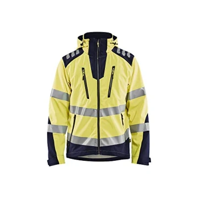 Afbeelding van Blakläder 44912513 Softshelljack, waterdicht, winddicht, maat XL, geel / marineblauw