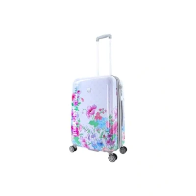 Afbeelding van ELLE Handbagage Zachte Koffer / Trolley Reiskoffer 55x35x25cm Bouquet Wit
