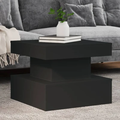 Afbeelding van Salontafel met LED verlichting 50x50x40 cm zwart
