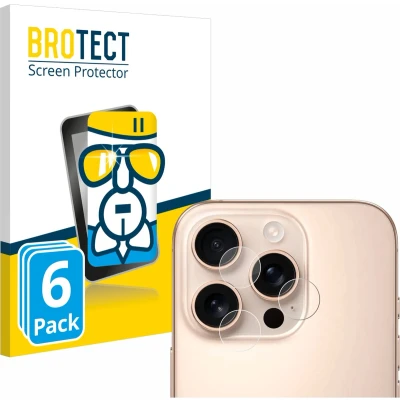 Afbeelding van BROTECT Screenprotector voor Apple iPhone 16 Pro (ALLEEN Camera Lens) Folie Beschermfolie Beschermglas transparant (6 Stuks)