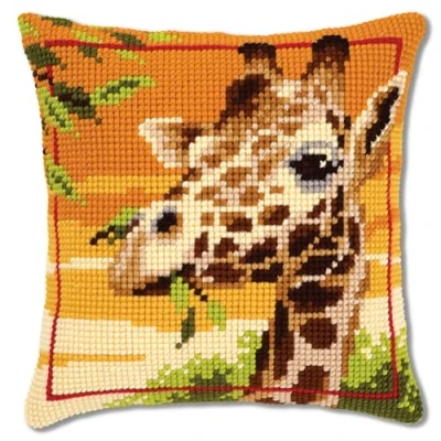 Afbeelding van Vervaco Giraffe Kruissteekkussen pakket