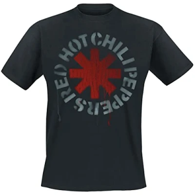 Afbeelding van Red Hot Chili Peppers Stencil Heren T shirt XL Zwart