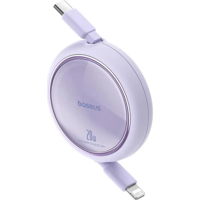 Afbeelding van Baseus Free2Pull Oprolbare USB C naar Lightning Kabel 20W PD 1M Paars