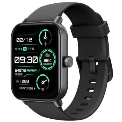 Afbeelding van TOOBUR Uniseks smartwatch, 1,8 inch display met Alexa, oproepen en antwoorden, 100 activiteiten, stappenteller hartslagmeter, IP68 waterdicht, ideaal om te zwemmen, compatibel iPhone