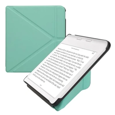 Afbeelding van kwmobile E reader hoesje geschikt voor Kobo Libra Colour hoes Ereader flip case met standaard cover van kunstleer In mintgroen