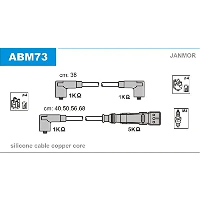 Afbeelding van JANMOR ABM73 Bougiekabelset