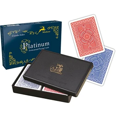 Afbeelding van 2 Mazzi di kaart Modiano TEXAS PLATINUM ACETATO jumbo index