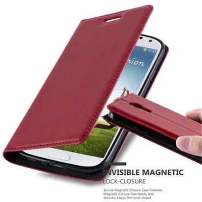 Afbeelding van Cadorabo Hoesje geschikt voor Samsung Galaxy S4 in APPEL ROOD Beschermhoes met magnetische sluiting, standfunctie en kaartvakje Book Case Cover Etui