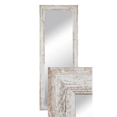 Afbeelding van BD ART Decoratieve wandspiegel, garderobespiegel, 150 x 50 cm, grenen wit