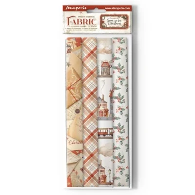 Afbeelding van Stamperia Gear up for Christmas 12x12 Inch Fabric Sheets (4pcs) (SBPLT32)
