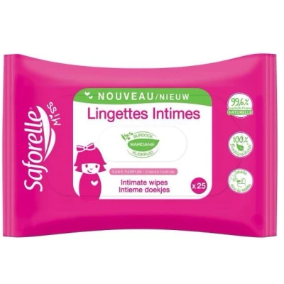 Afbeelding van Saforelle Miss Lingettes Biodégradable 25Stuks Doekjes