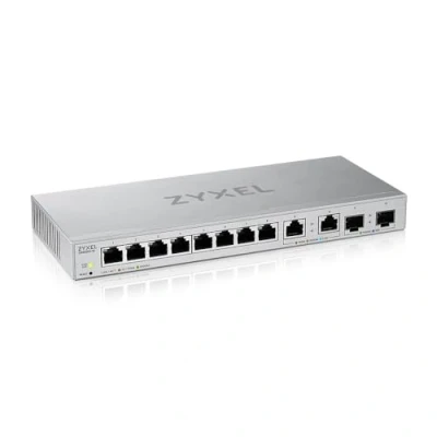 Image de Zyxel XGS1010 12 V2 commutateur Géré 8 x 10/100/1000 + 2 100/1000/2.5G 1 gigabit/10 gigabit SFP+ (liaison montante) de bureau, fixation murale