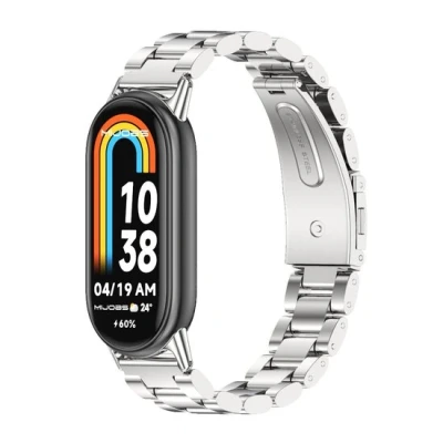 Afbeelding van Stalen schakelband Zilver Xiaomi Smart band 8 RVS