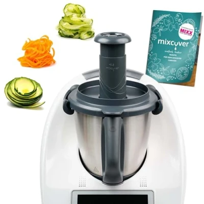 Afbeelding van mixcover Spiraalsnijder met e book, compatibel Thermomix TM5 TM6, voor groentepasta, groentenoedels, elektrische mandoline, receptenboek