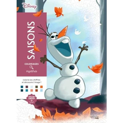 Afbeelding van Disney Coloriages Mystères Saisons Hachette heroes kleuren op nummer Kleurboek voor volwassenen