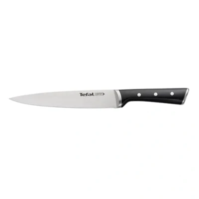Image de Tefal Ice Force Couteau à trancher Noir 20 cm, de cuisine, Lame en acier inoxydable allemand, Coupe performante, Tranchant longue durée, Garantie 10 ans K2320714