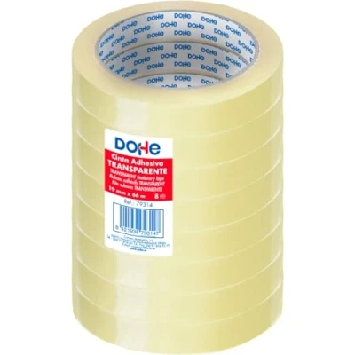 Afbeelding van Dohe Transparant plakband (8 stuks) 1,9 cm x 66 m, verzegeld voor het verpakken van dozen, verzendingen of verhuizingen, sterke lijm 45 micron Kantoorbenodigdheden