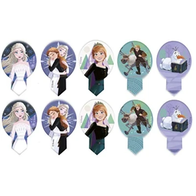 Afbeelding van Dekora Dekorapin Eetbare decoratie voor cupcakes of verjaardagstaart kinderen 20 vellen Frozen II enzymen afmeting 6,5 x 4 cm