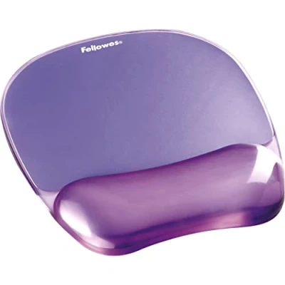 Afbeelding van Muismat met polssteun Fellowes Crystals gel transparant paars