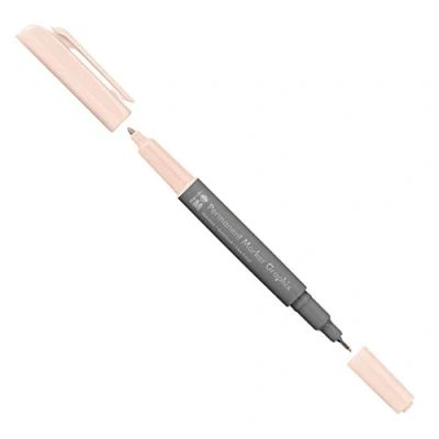 Afbeelding van Marabu 01470003029 Graphix permanente marker in rozebeige, met dubbele punt 1 2 mm en 0,5 mm, glanzende kleuren, sneldrogend, inkt op alcoholbasis, geurarm waterdicht