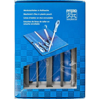 Afbeelding van PFERD 11801520 Werkplaatsvijlenset verschillende kappen in PVC roltas incl. kartonnen doosje Lengte 200 mm 1 stuk(s)
