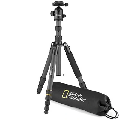 Afbeelding van National Geographic Reisstatief set met monopod, carbon, poten 5 stuks draaisluiting, draagtas, kogelkop, Snelkoppelingsplaat , tot 8 kg NGTR004TCF [uitsluitend op Amazon]