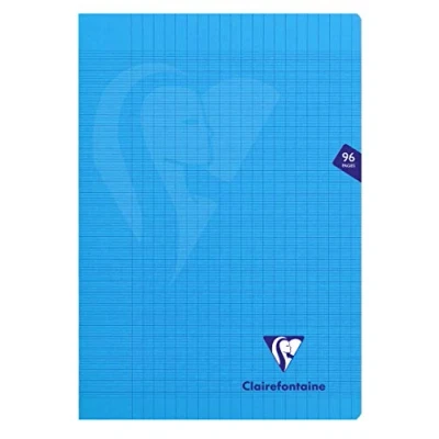 Afbeelding van Clairefontaine 323161C Notitieboek Mimesys, A4, 96 pagina&#039;s, grote ruiten, papier, wit, 90 g, omslag van polypropyleen, 21 x 29,7 cm, blauw