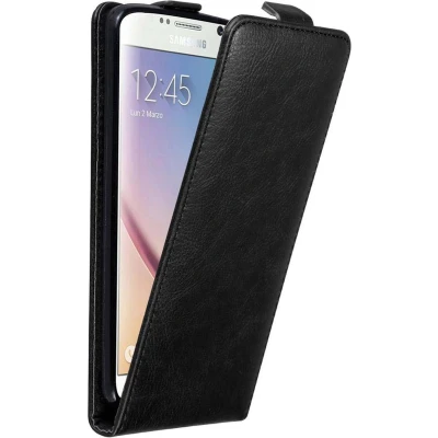 Afbeelding van Cadorabo Samsung Galaxy S6 hoes zwart telefoontasje Flip Case met onzichtbare magneetsluiting Bookstyle