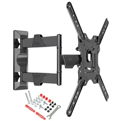 Image de Support Mural TV Orientable et Inclinable écran 32 à 55 4K UHD LED LCD VESA Max 400x400mm