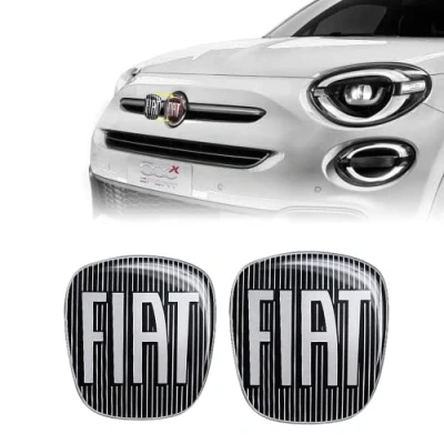 Afbeelding van Fiat 14186C 14187A 3D sticker vervangend logo voor 500 X, en achter, zwart