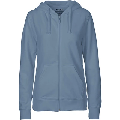 Afbeelding van Fairtrade Ladies Zip Hoodie met capuchon Dusty Indigo XS