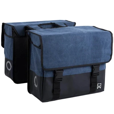 Afbeelding van Dubbele Canvas Plus Tas 40 L Blauw/Matzwart