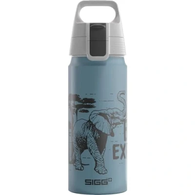 Afbeelding van SIGG Aluminium drinkfles voor kinderen WMB ONE Brave Elephant Geschikt koolzuurhoudende dranken Lekvrij Vederlicht BPA vrij ClimatePartner gecertificeerd Sport en school Blauw