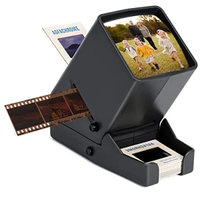 Afbeelding van 35 mm film en diaviewer voor oude dia&#039;s, negatief/positieve film, 3 vergroting, draagbare led verlichte desktopviewer met USB voedingskabel of