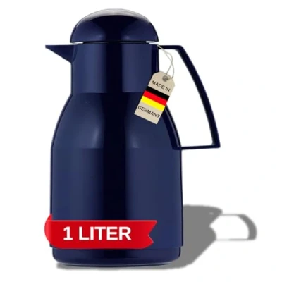 Afbeelding van Helios Top thermosfles van hard plastic met schroefdop, 1 l, rood