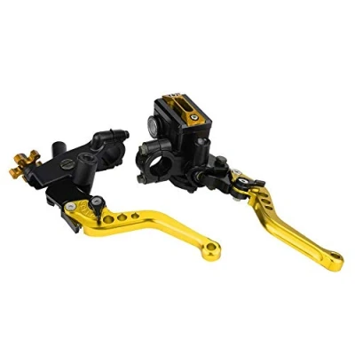 Afbeelding van 1 paar 7/8 inch (22 mm) universele motorfiets koppelingsrem hoofd cilinder tank remhendels koppelingshendels (goudkleurig)