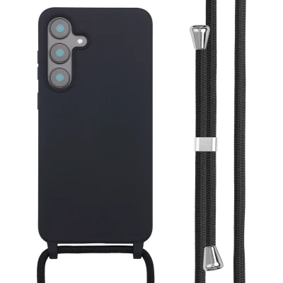 Afbeelding van imoshion Siliconen hoesje met koord voor de Samsung Galaxy S25 FE Zwart