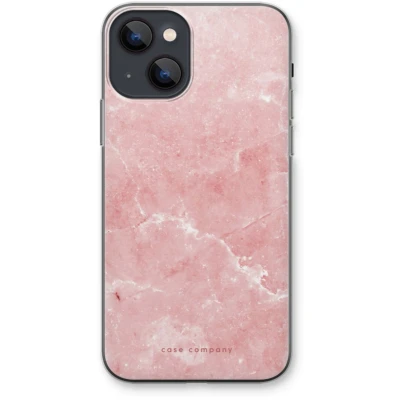 Afbeelding van Case Company® hoesje geschikt voor iPhone 13 mini Roze marmer Soft Cover Telefoonhoesje Bescherming aan alle Kanten en Schermrand