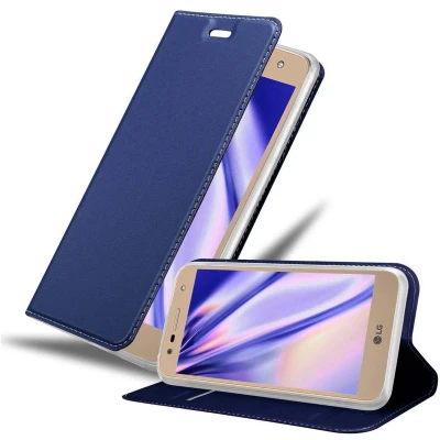 Afbeelding van Cadorabo Hoesje geschikt voor LG X POWER 2 in CLASSY DONKER BLAUW Beschermhoes met magnetische sluiting, standfunctie en kaartvakje Book Case Cover Etui
