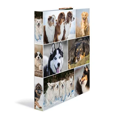 Image de HERMA Classeur à anneaux &#039;Animals&#039; chiens, A4, mécanisme