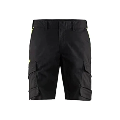Afbeelding van Blaklader Industrie short met stretch 1446 1832 Zwart/High Vis Geel C56